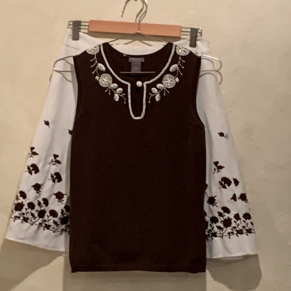 Ann Taylor top and skirt matching set size SP/4P